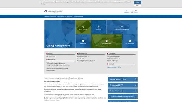 Urologmottagning, Södertälje sjukhus