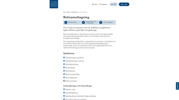 Retinamottagningen, S:t Eriks Ögonsjukhus