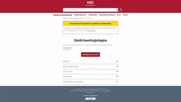 Smärtmottagningen, Södersjukhuset
