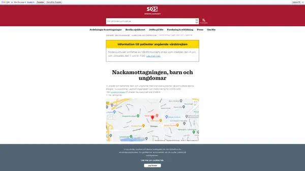 Nackamottagningen, Sachsska barn- och ungdomssjukhuset