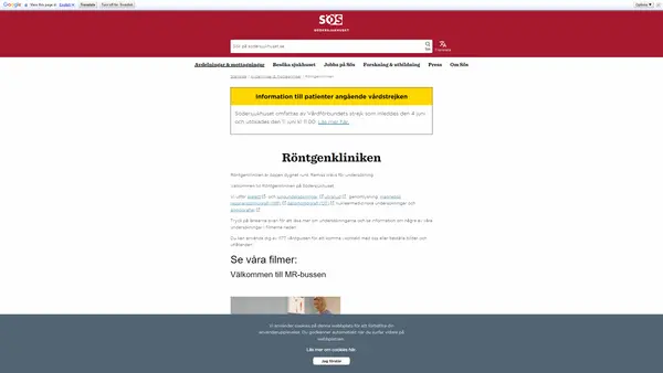 Röntgen, Södersjukhuset