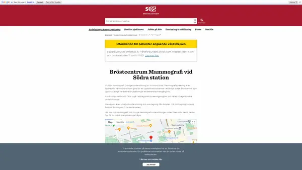 Mammografi - Bröstcentrum, Södersjukhuset