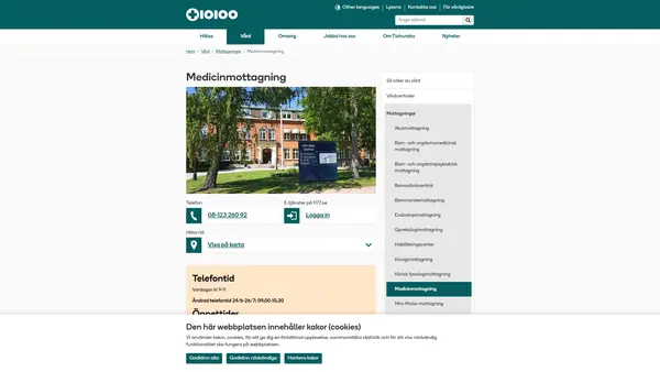 Medicinmottagning Norrtälje sjukhus Tiohundra