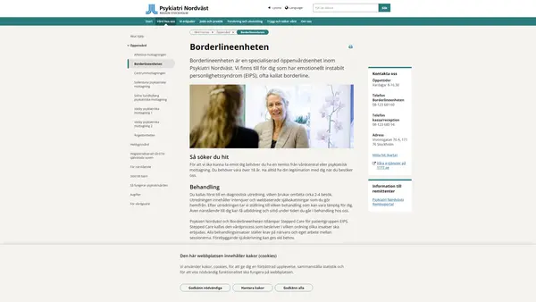 Borderlineenheten, Psykiatri Nordväst