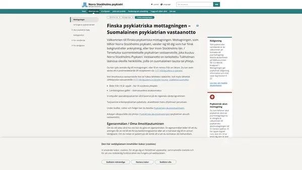Finska psykiatriska mottagningen, Norra Stockholms psykiatri