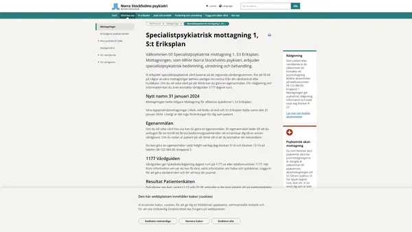 Specialistpsykiatrisk mottagning 1 St Eriksplan