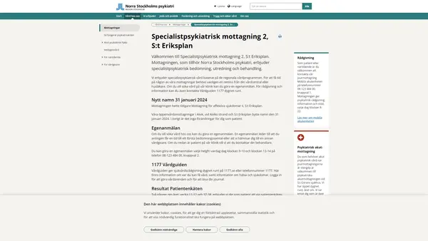 Specialistpsykiatrisk mottagning 2 St Eriksplan logo