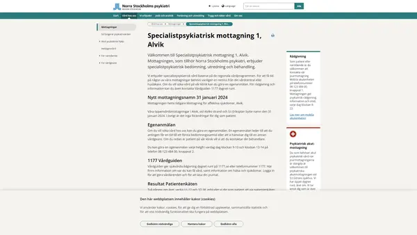 Specialistpsykiatrisk mottagning 1 Alvik