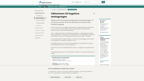 Kognitiv mottagning Sabbatsbergsgeriatriken