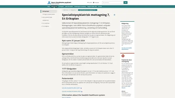 Specialistpsykiatrisk mottagning 7 St Eriksplan