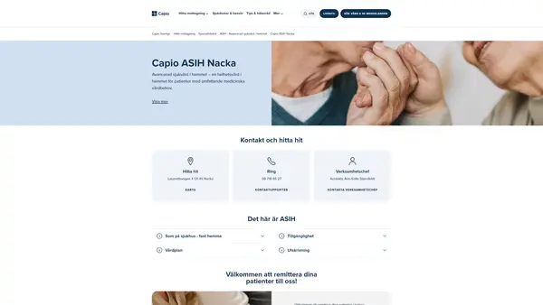 ASIH Capio Nacka, Capio Geriatrik Nacka AB