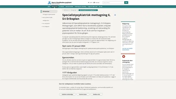 Specialistpsykiatrisk mottagning 6 St Eriksplan