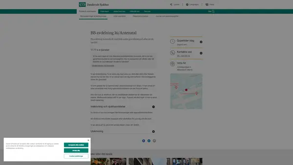 Vårdavdelning 16 obstetrik, Danderyds sjukhus