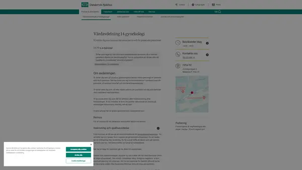 Vårdavdelning 14 gynekologi, Danderyds sjukhus