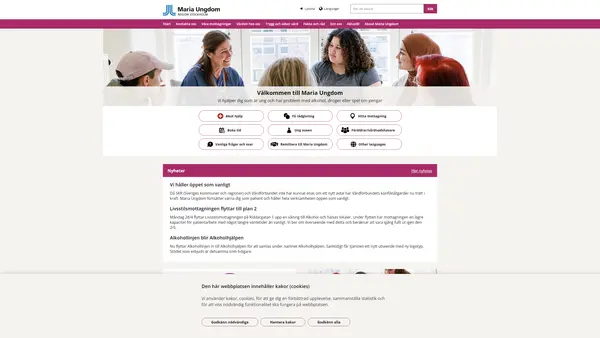 Maria Ungdom Mini-Maria Solna Sundbyberg, Beroendecentrum Stockholm