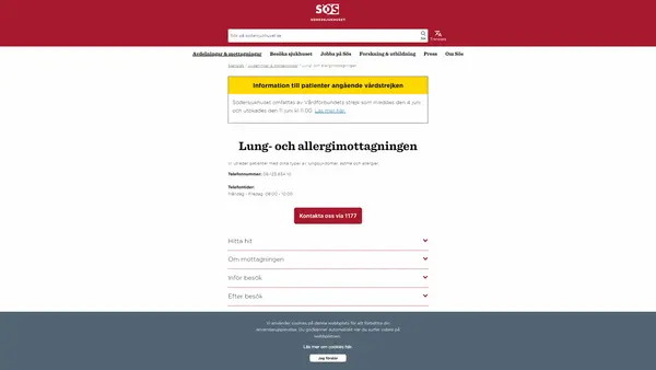 Lung- och allergimottagningen, Södersjukhuset