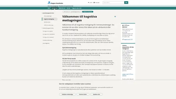 Kognitiv mottagning Jakobsbergsgeriatriken