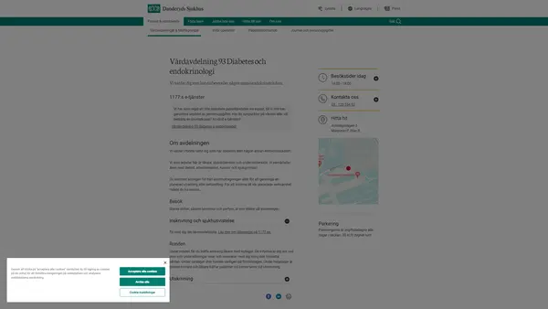 Vårdavdelning 93 Diabetes- och endokrinologi, Danderyds sjukhus
