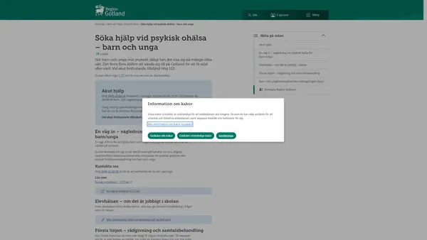 Barn- och ungdomspsykiatriska mottagningen BUP, Gotland