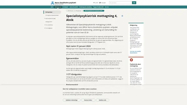 Specialistpsykiatrisk mottagning 4 Alvik