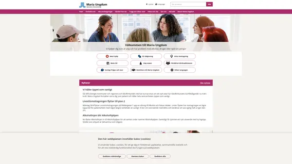 Maria Ungdom Mini-Maria Sollentuna, Beroendecentrum Stockholm
