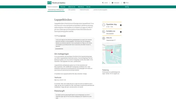 Logopedmottagning Norrtälje, Danderyds sjukhus