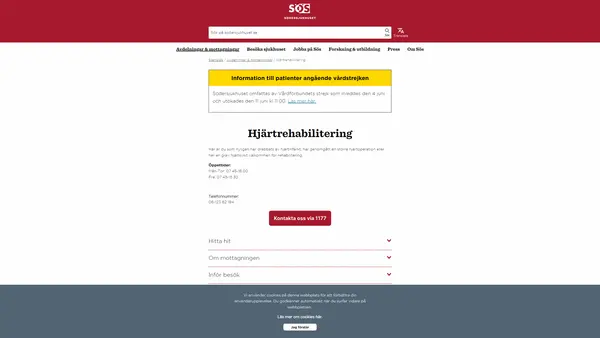 Hjärtrehabilitering, Södersjukhuset