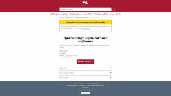 Hjärtmottagningen, Sachsska barn- och ungdomssjukhuset