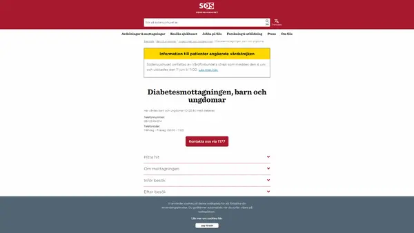 Diabetes- och endokrinmottagningen, Sachsska barn- och ungdomssjukhuset