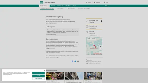 Anestesimottagning, Danderyds sjukhus