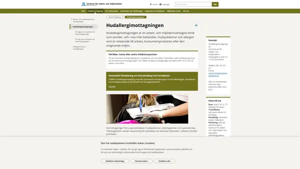 Hudallergimottagningen, Centrum för arbets- och miljömedicin, Stockholms läns sjukvårdsområde