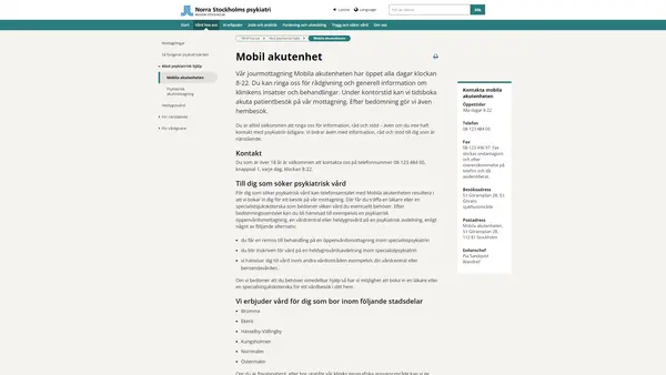 Mobil akutenhet Norra Stockholms psykiatri