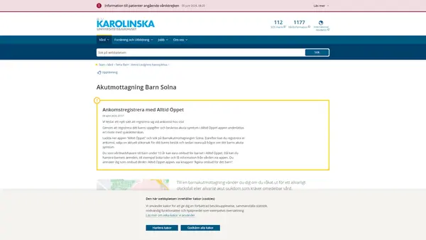 Akutmottagning Barn Solna, Karolinska Universitetssjukhuset