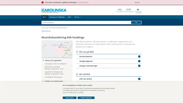 Akutvårdsavdelning AVA Huddinge, Karolinska Universitetssjukhuset
