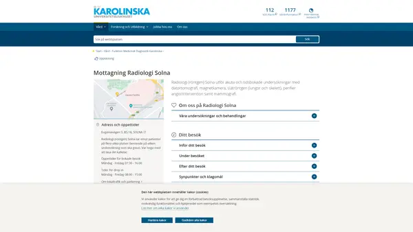 Mottagning Radiologi Solna, Karolinska Universitetssjukhuset