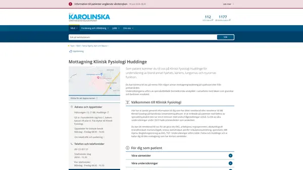 Mottagning Klinisk fysiologi Huddinge, Karolinska Universitetssjukhuset