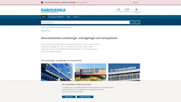 Mottagning Neonatal Solna, Karolinska Universitetssjukhuset