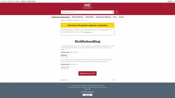 Strålbehandlingen, Södersjukhuset