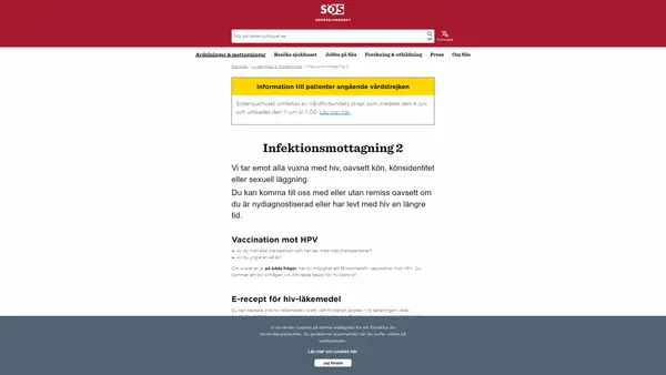 Infektionsmottagning 2, Södersjukhuset