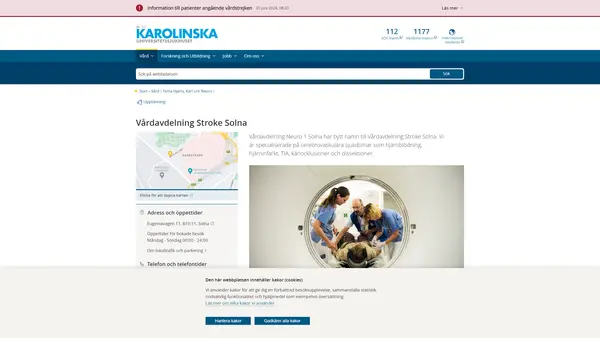 Vårdavdelning Stroke Solna, Karolinska Universitetssjukhuset