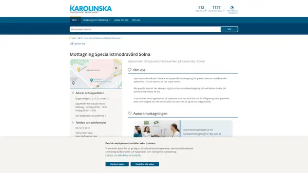 Mottagning Specialistmödravård Solna, Karolinska Universitetssjukhuset