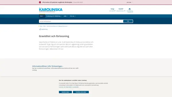 Vårdavdelning 1 BB Karolinska Huddinge, Karolinska Universitetssjukhuset