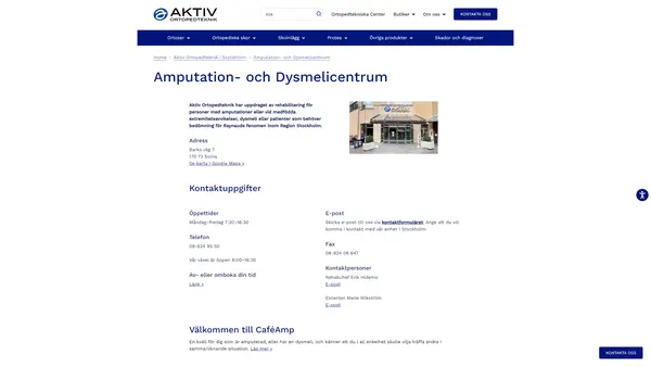 Aktiv Ortopedteknik Amputations- och Dysmelicentrum Södertälje, Södertälje
