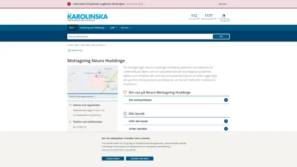Mottagning Neuro Huddinge, Karolinska Universitetssjukhuset