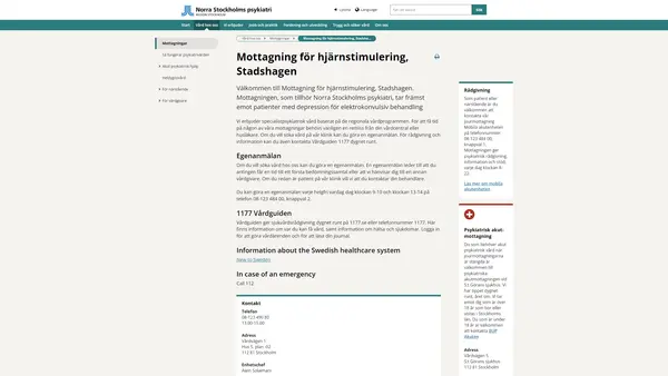 Mott för Hjärnstimulering NSP, Kungsholmen