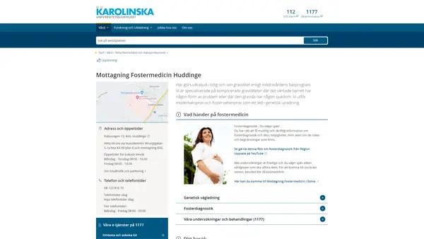 Mottagning Fostermedicin Huddinge, Karolinska Universitetssjukhuset