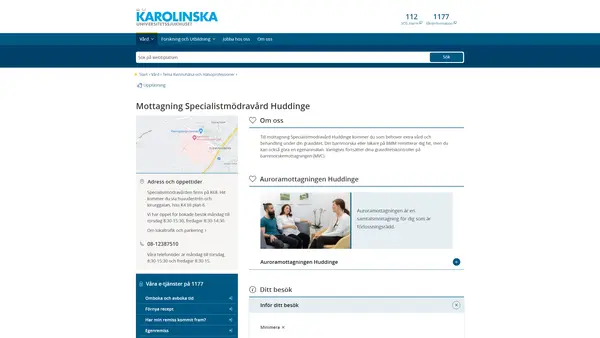 Mottagning Specialistmödravård Huddinge, Karolinska Universitetssjukhuset