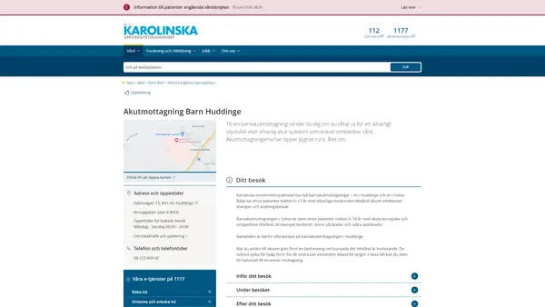 Akutmottagning Barn Huddinge, Karolinska Universitetssjukhuset