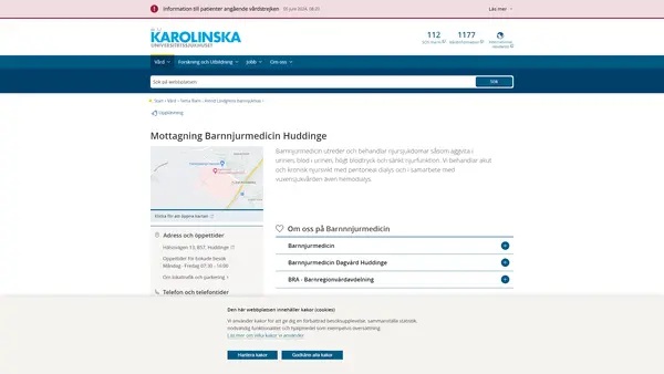 Mottagning Barnnjurmedicin Huddinge, Karolinska Universitetssjukhuset