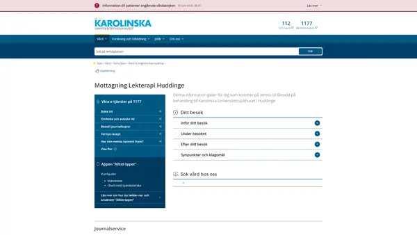 Mottagning Barnlekotek Huddinge, Karolinska Universitetssjukhuset